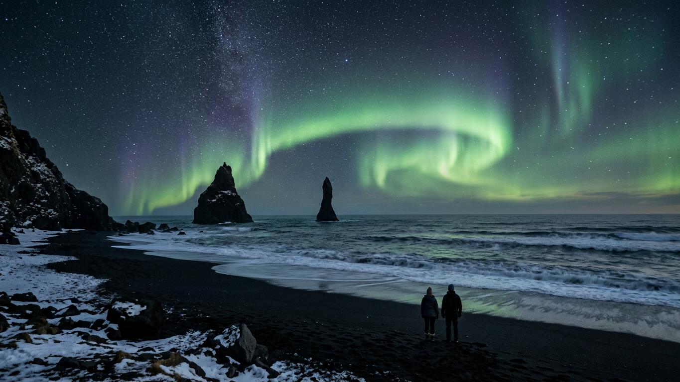 South Coast Iceland Northern Lights